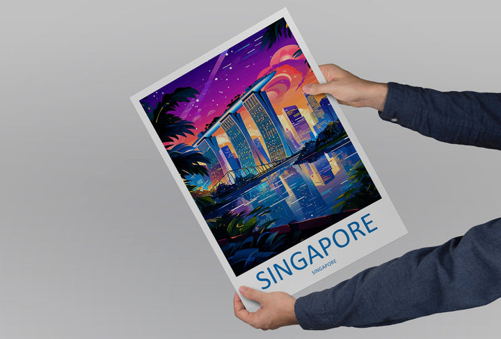 Marina Bay Sands Travel Print Wall Art Marina Bay Sands Wall Hanging Home Decoration Marina Bay Sands Gift Art Lovers Wall Art Singapore
