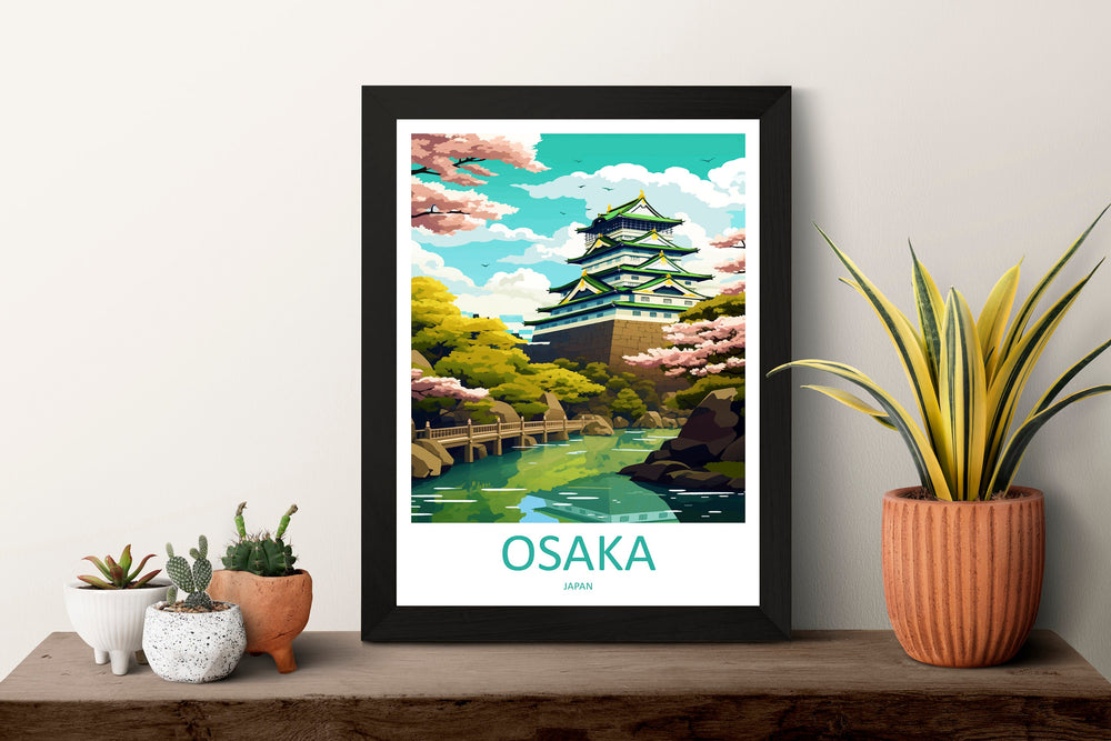 Osaka Travel Print Wall Art Osaka Wall Hanging Home Décor Osaka Gift Art Lovers Osaka Art Lover Gift Osaka Travel Gift Japan