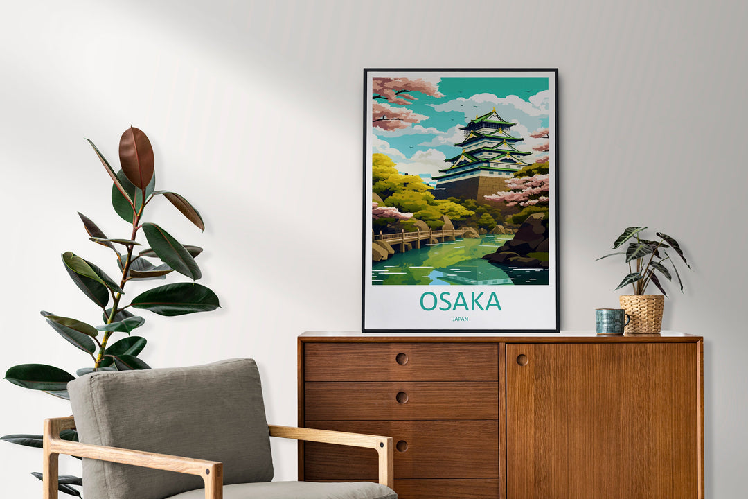 Osaka Travel Print Wall Art Osaka Wall Hanging Home Décor Osaka Gift Art Lovers Osaka Art Lover Gift Osaka Travel Gift Japan