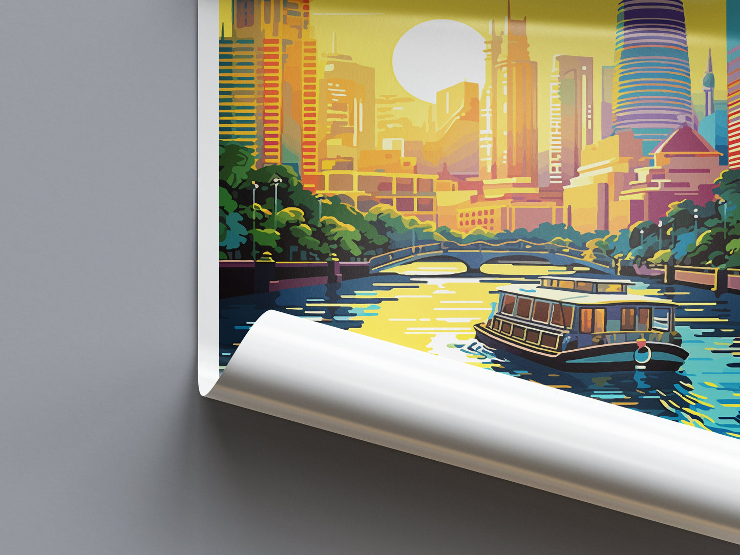 Bangkok Travel Print Wall Art Bangkok Wall Hanging Home Decor Bangkok Gift Art Lovers Wall Art Thailand Travel Print Gift Thai Travel Art
