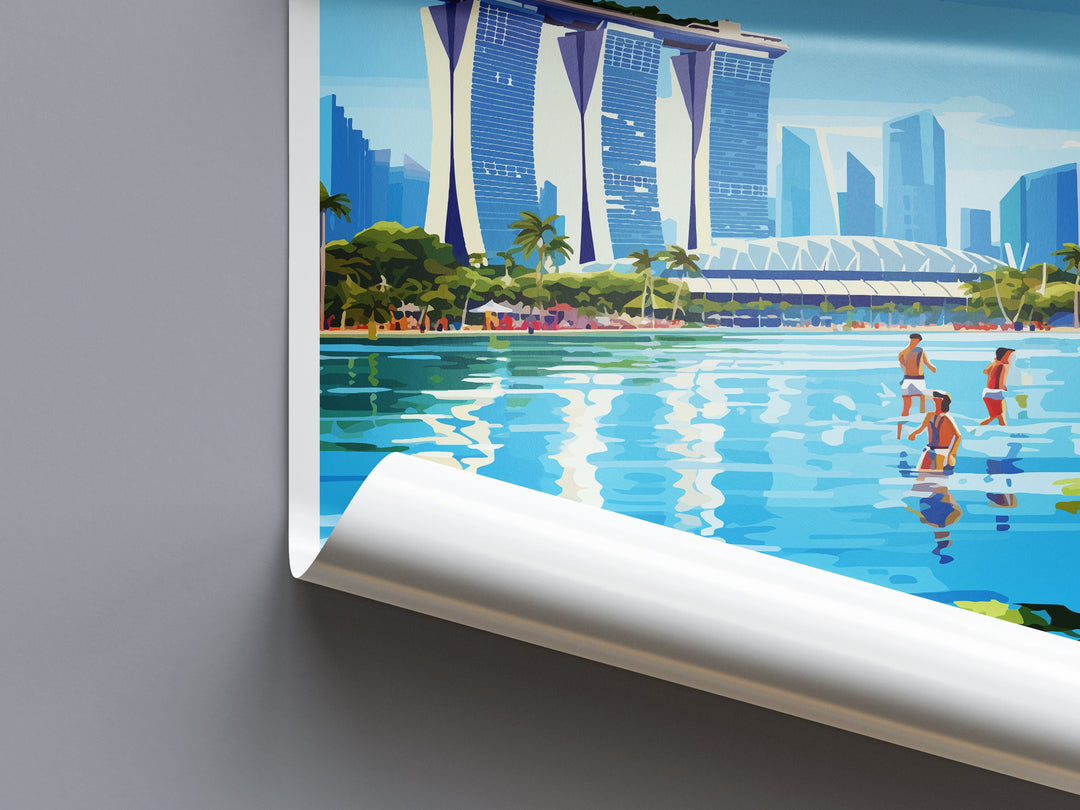Marina Bay Sands Travel Print Wall Art Marina Bay Sands Wall Hanging Home Decoration Marina Bay Sands Gift Art Lovers Wall Art Singapore