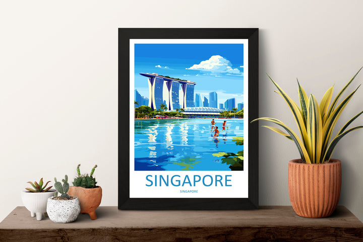 Marina Bay Sands Travel Print Wall Art Marina Bay Sands Wall Hanging Home Decoration Marina Bay Sands Gift Art Lovers Wall Art Singapore