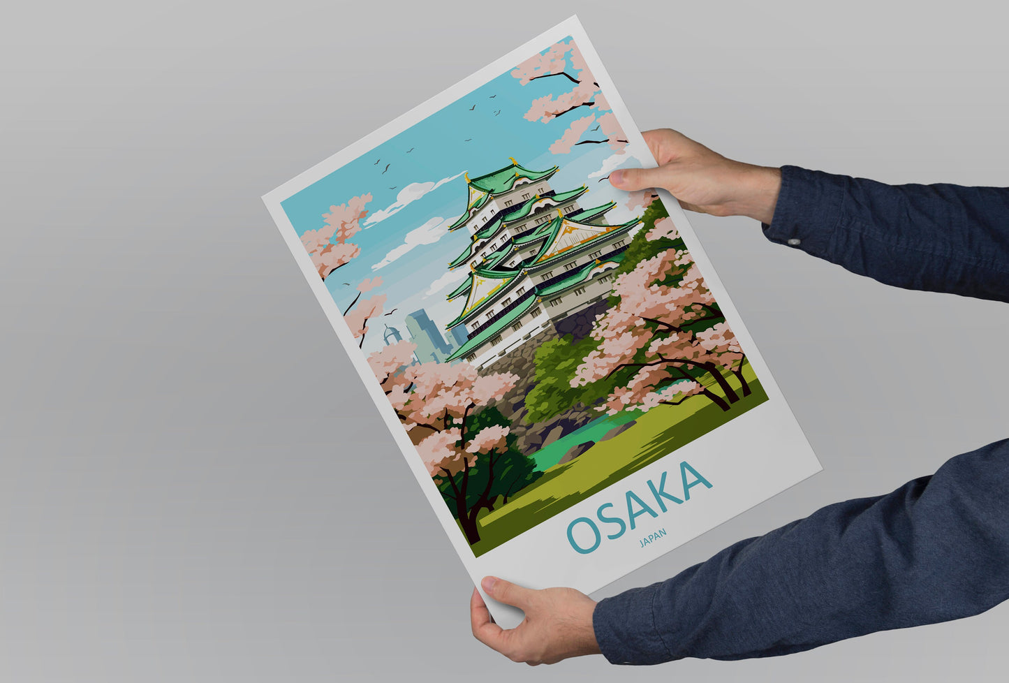 Osaka Travel Print Wall Art Osaka Wall Hanging Home Décor Osaka Gift Art Lovers Osaka Art Lover Gift Osaka Travel Gift Japan