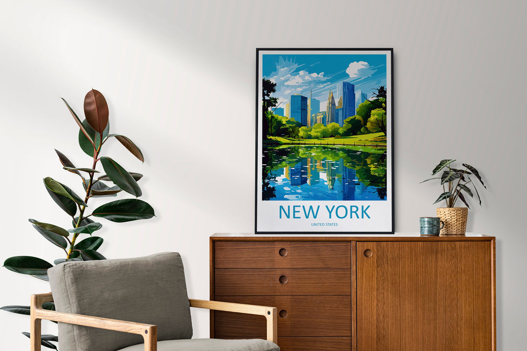 New York Travel Print Wall Art New York Wall Hanging Home Décor New York Gift Art Lovers New York State Art Gift Lover Print