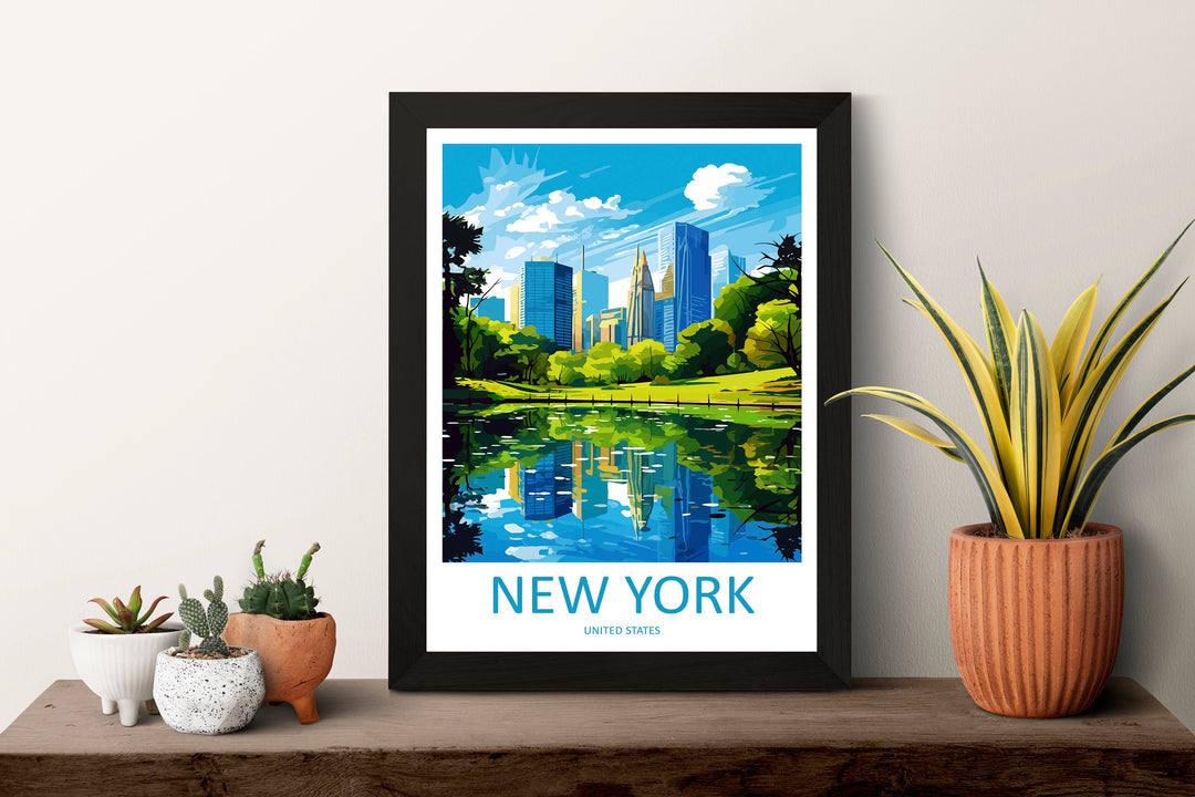 New York Travel Print Wall Art New York Wall Hanging Home Décor New York Gift Art Lovers New York State Art Gift Lover Print