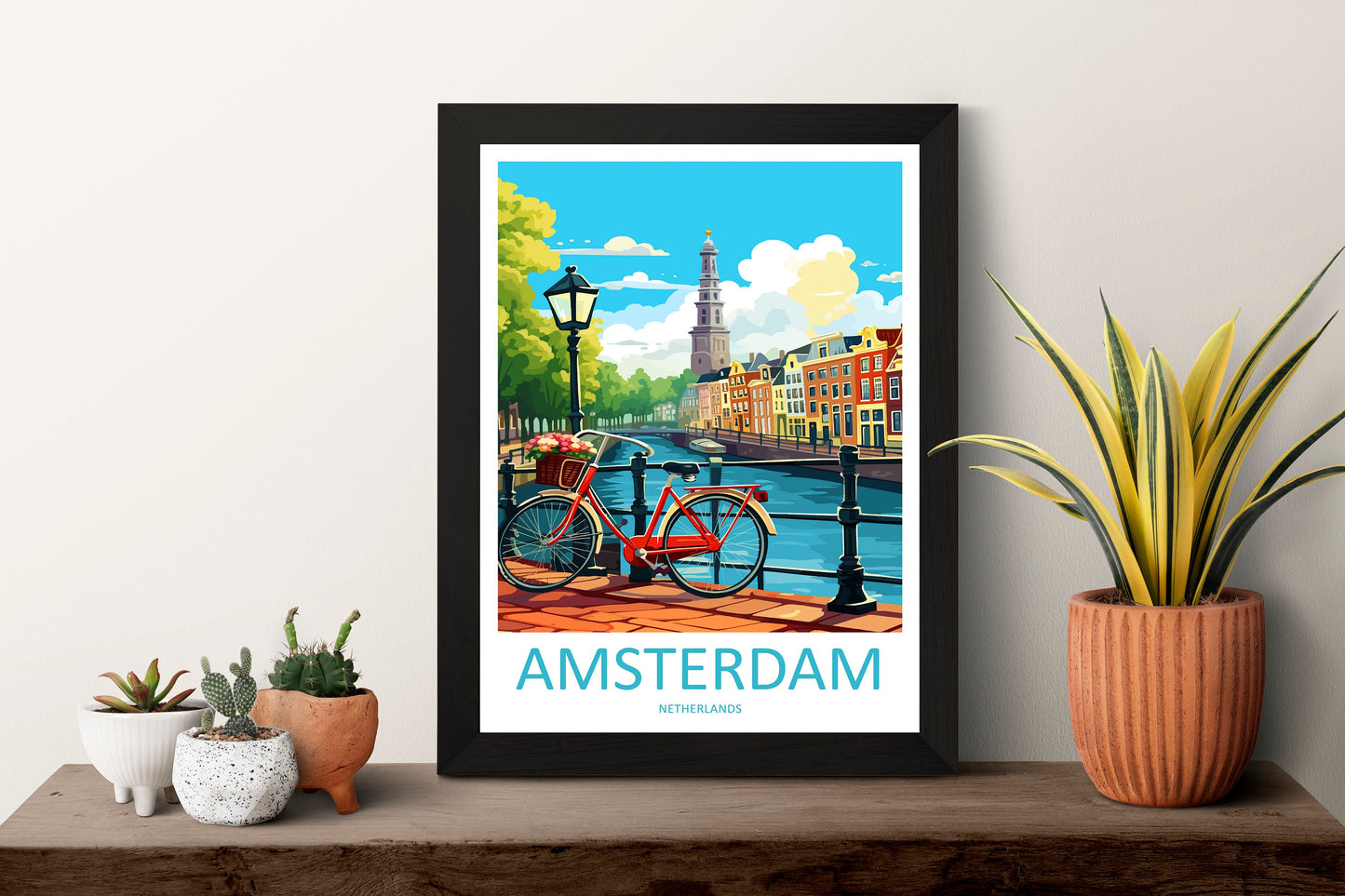 Amsterdam Travel Print Wall Art Amsterdam Wall Hanging Home Décor Amsterdam Gift Art Lovers Netherlands Art Lover Gift Amsterdam Decor
