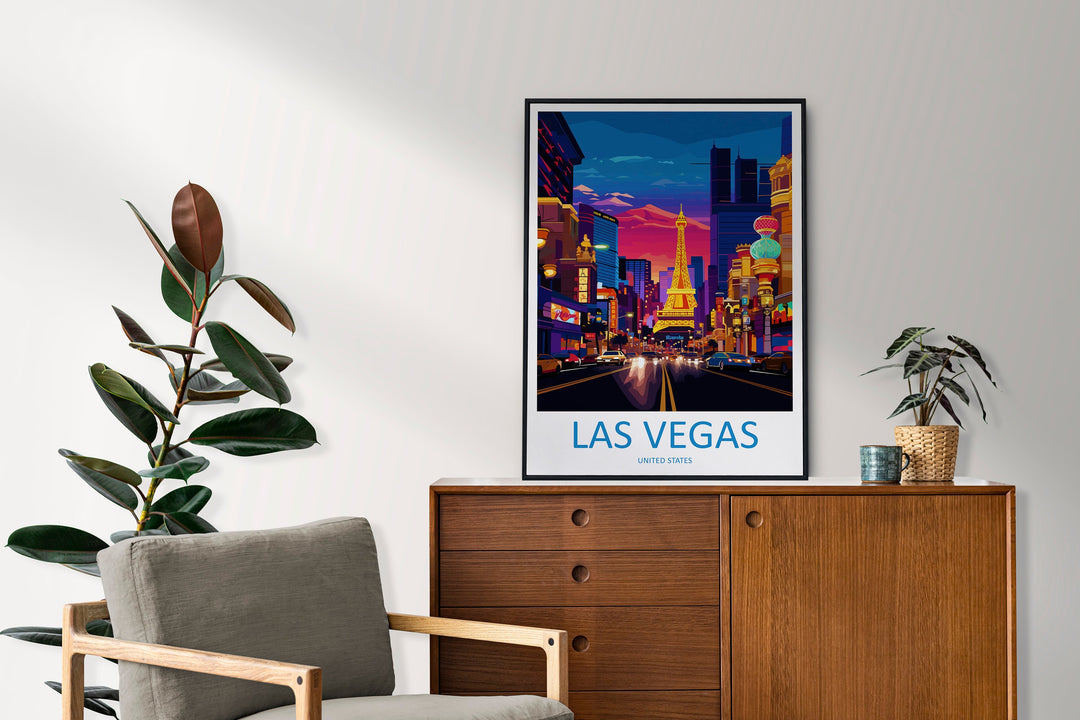 Las Vegas Travel Print Wall Art Las Vegas Wall Hanging Home Décor Las Vegas Gift Art Lovers Nevada Art Lover Gift Las Vegas Wall Décor