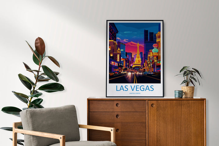 Las Vegas Travel Print Wall Art Las Vegas Wall Hanging Home Décor Las Vegas Gift Art Lovers Nevada Art Lover Gift Las Vegas Wall Décor