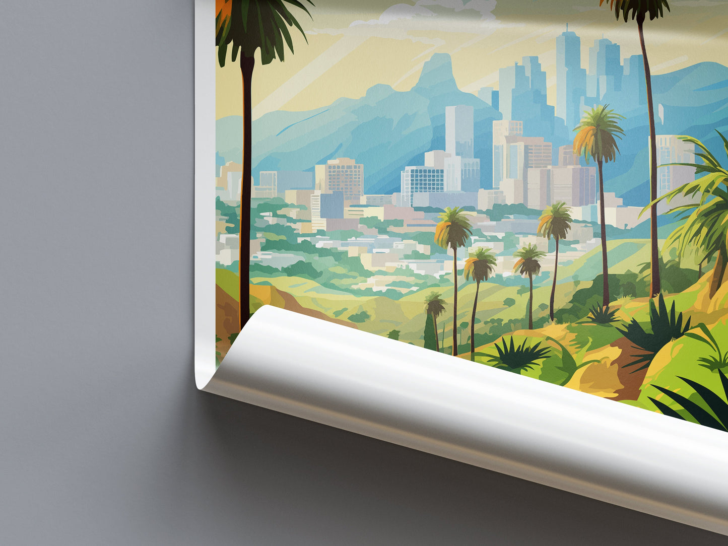 Los Angeles Travel Print Wall Art Los Angeles Wall Hanging Home Décor Los Angeles Gift Art Lovers California Art Lover Gift Los Angeles Deco