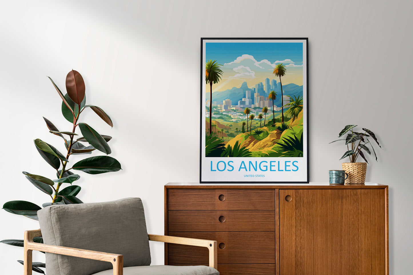 Los Angeles Travel Print Wall Art Los Angeles Wall Hanging Home Décor Los Angeles Gift Art Lovers California Art Lover Gift Los Angeles Deco