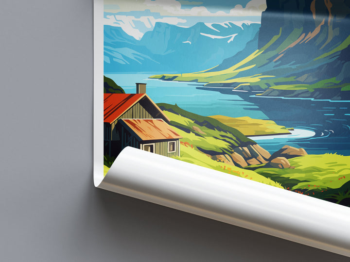 The Fjords Travel Print The Fjords Norway Home Décor The Fjords Art Print Norwegian Mountains Room Print For Scandinavian Mountains Gift Art