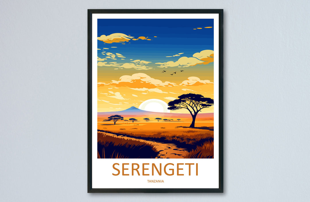 Serengeti Travel Print Wall Art Serengeti Wall Hanging Home Décor Serengeti Gift Art Lovers Serengeti Art Print Tanzania Wall Décor Art