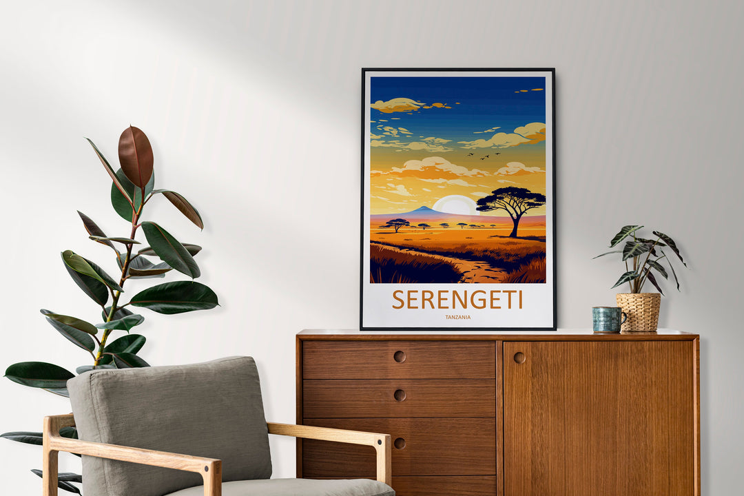 Serengeti Travel Print Wall Art Serengeti Wall Hanging Home Décor Serengeti Gift Art Lovers Serengeti Art Print Tanzania Wall Décor Art