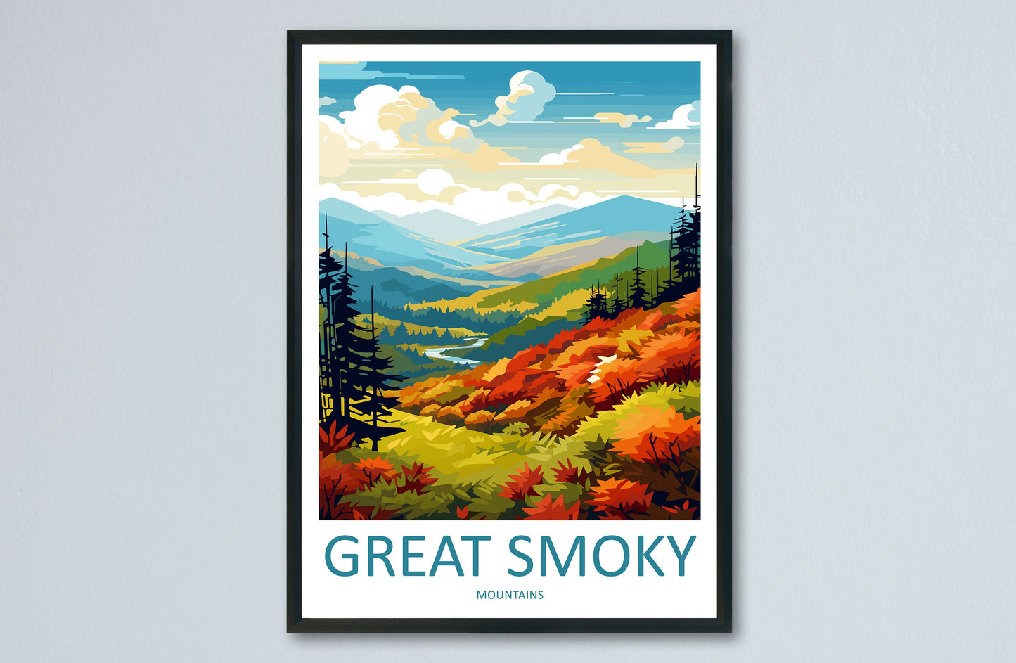 Great Smoky Mountains National Park Travel Print Wall Art Great Smoky Mountains National Park Wall Hanging Home Décor Great Smoky Mountains