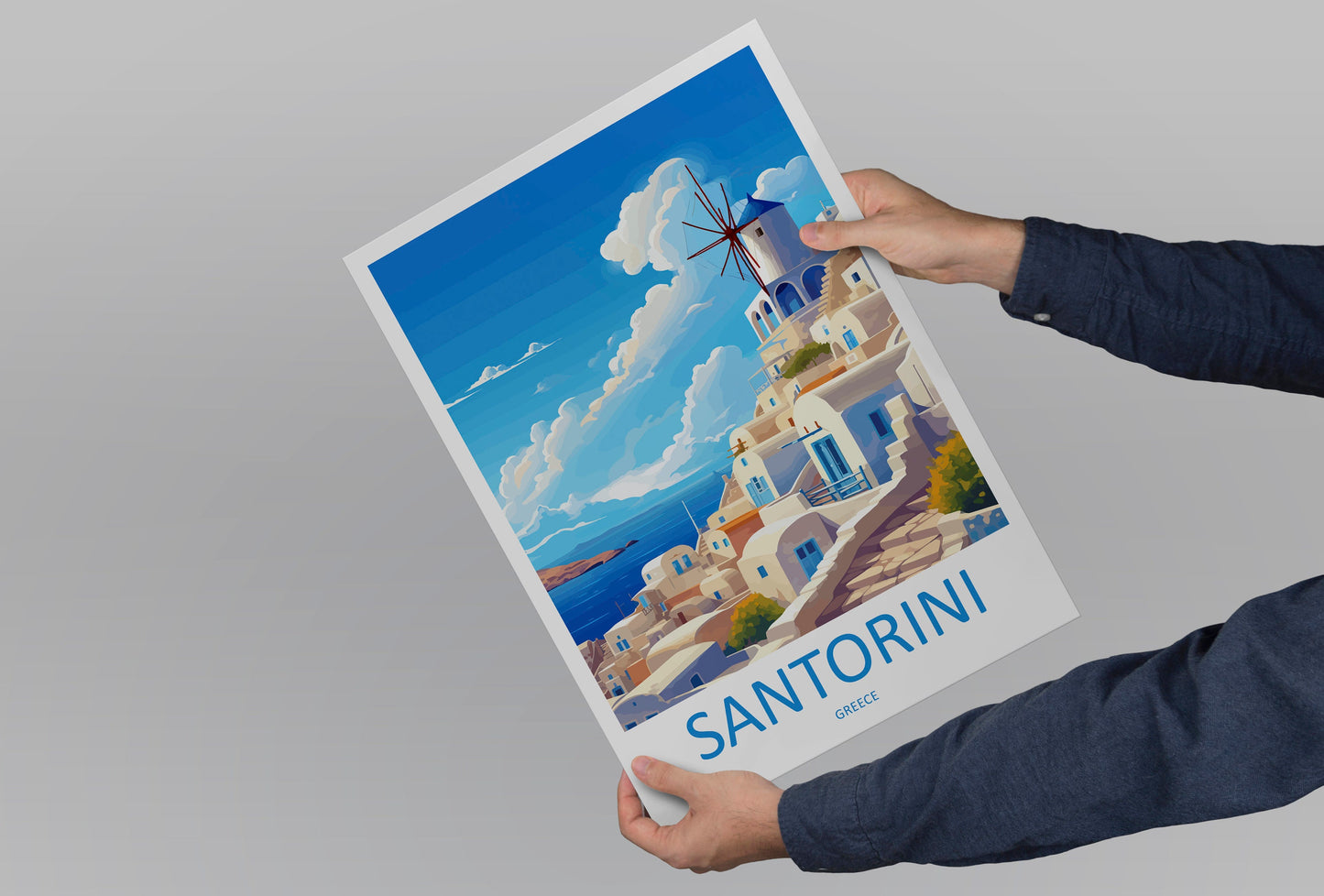 Santorini Travel Print Wall Art Santorini Greece Wall Hanging Home Decoration Santorini Gift Art Lovers Wall Art Print Santorini Greek Print