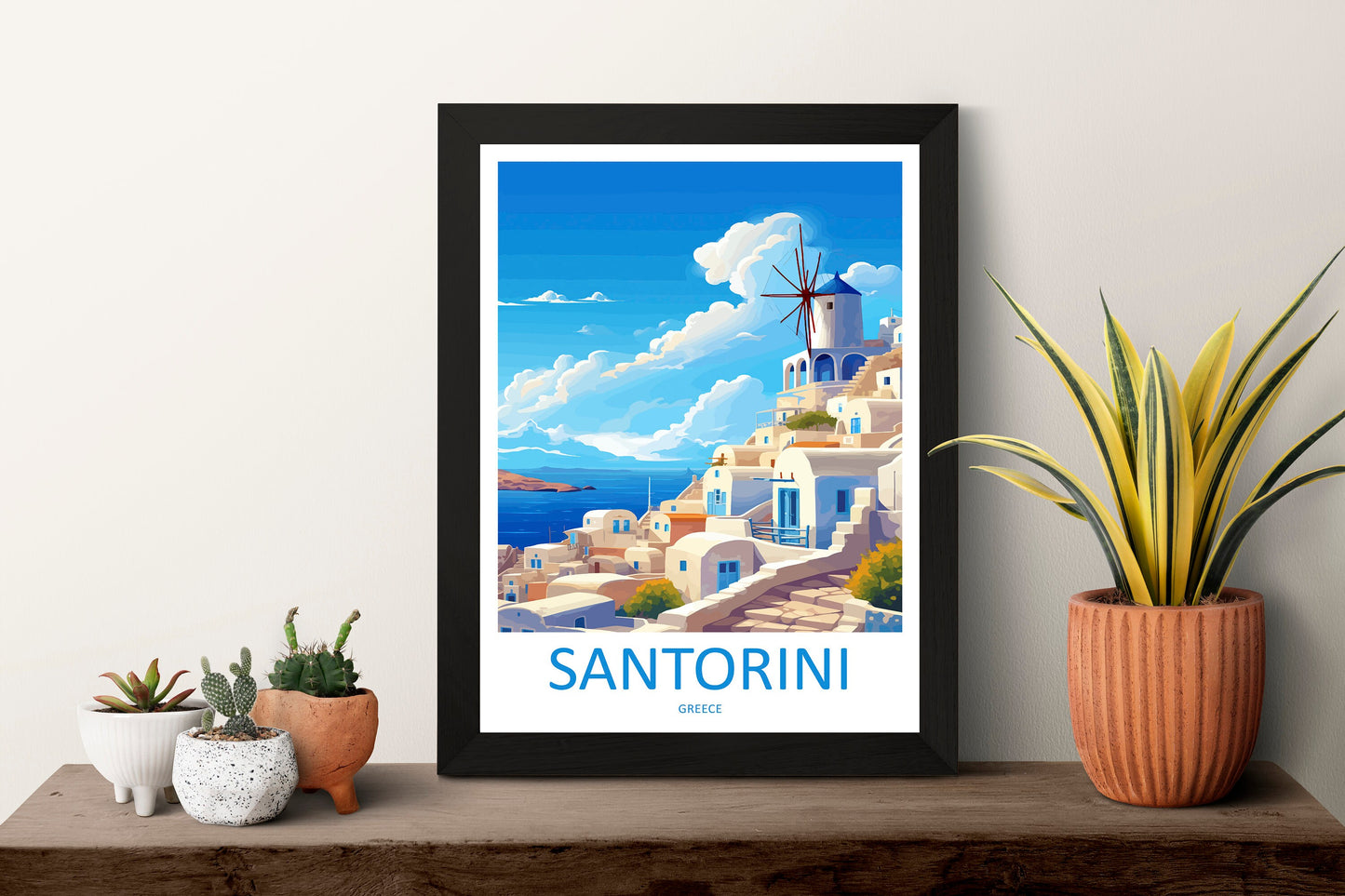 Santorini Travel Print Wall Art Santorini Greece Wall Hanging Home Decoration Santorini Gift Art Lovers Wall Art Print Santorini Greek Print