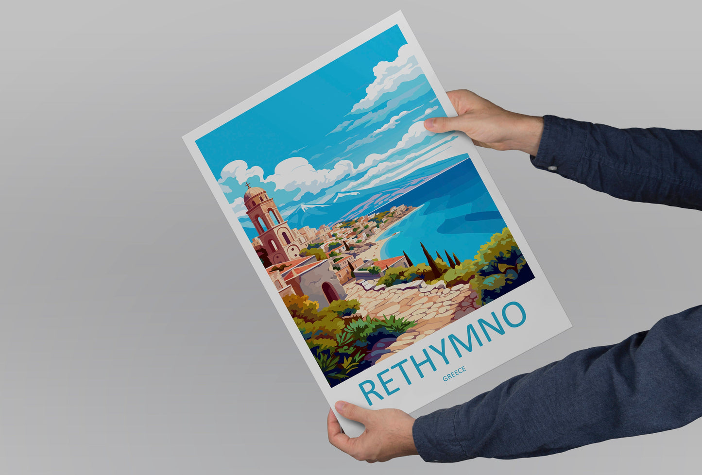 Rethymno Travel Print Wall Art Rethymno Greece Wall Hanging Home Decoration Rethymno Gift Art Lovers Wall Art Print Rethymno Greece Wall Art