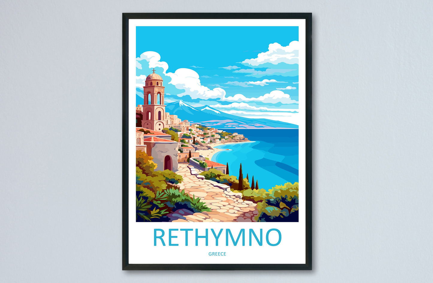 Rethymno Travel Print Wall Art Rethymno Greece Wall Hanging Home Decoration Rethymno Gift Art Lovers Wall Art Print Rethymno Greece Wall Art
