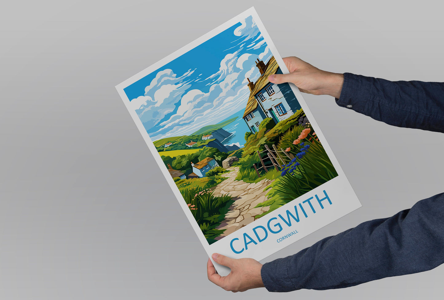 Cadgwith Travel Print Wall Art Cadgwith Wall Hanging Home Décor Cadgwith Gift Art Lovers Cornwall Art Lover Gift