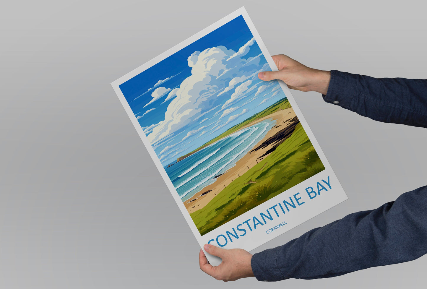 Constantine Bay Travel Print Wall Art Constantine Bay Wall Hanging Home Décor Constantine Bay Gift Art Lovers Cornwall Art Lover Gift