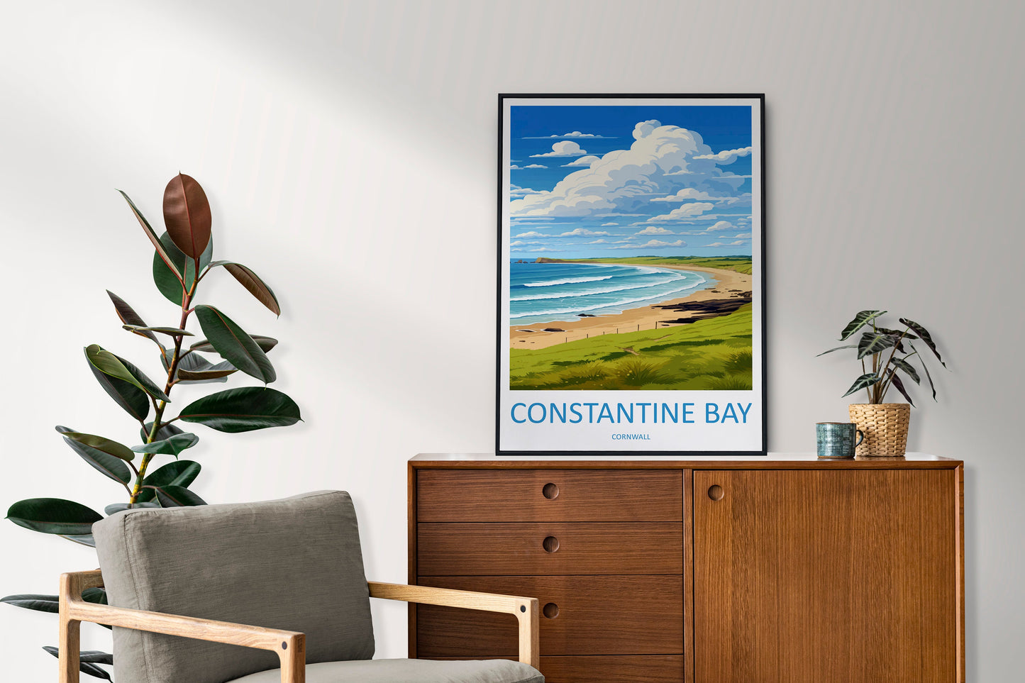Constantine Bay Travel Print Wall Art Constantine Bay Wall Hanging Home Décor Constantine Bay Gift Art Lovers Cornwall Art Lover Gift