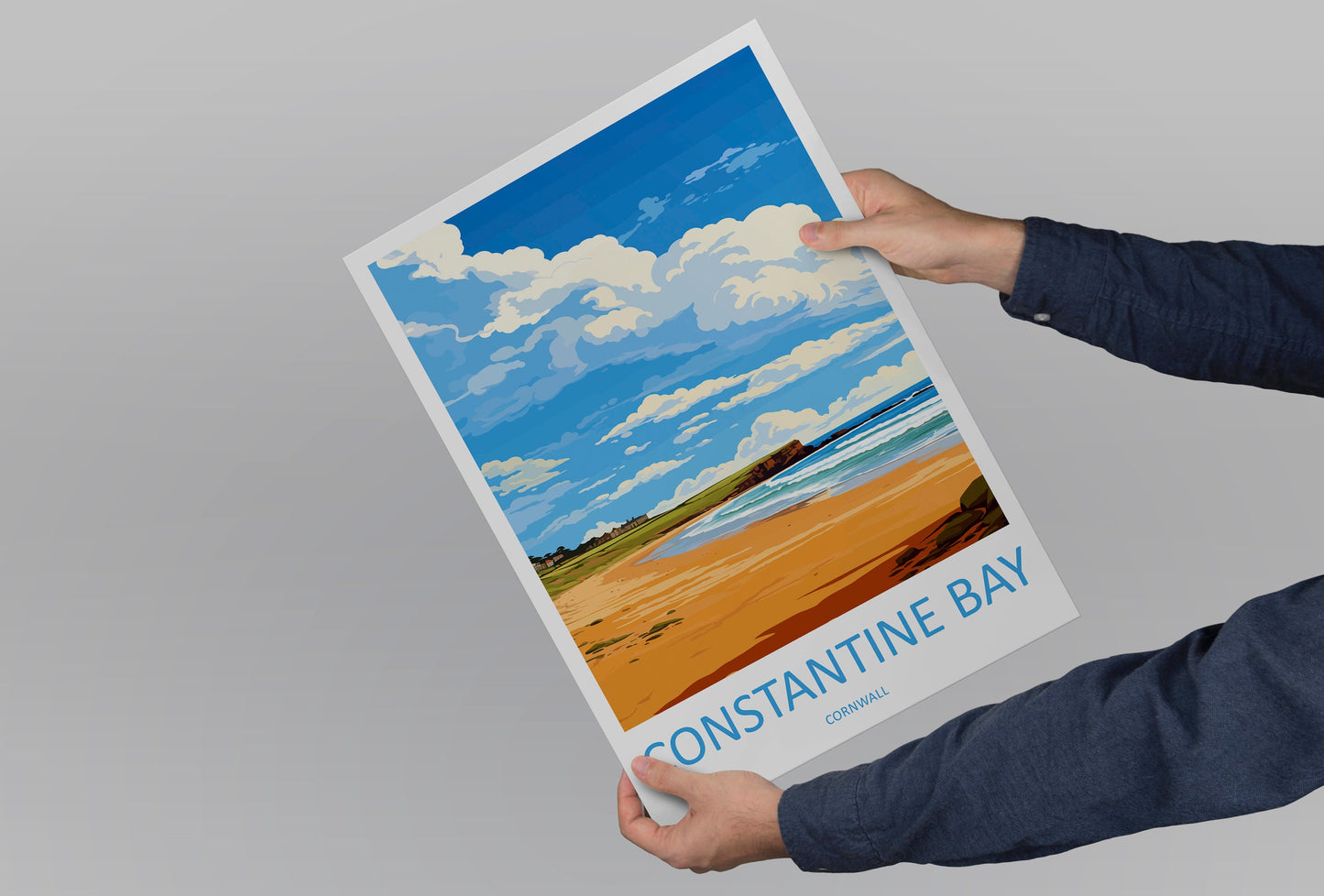 Constantine Bay Travel Print Wall Art Constantine Bay Wall Hanging Home Décor Constantine Bay Gift Art Lovers Cornwall Art Lover Gift