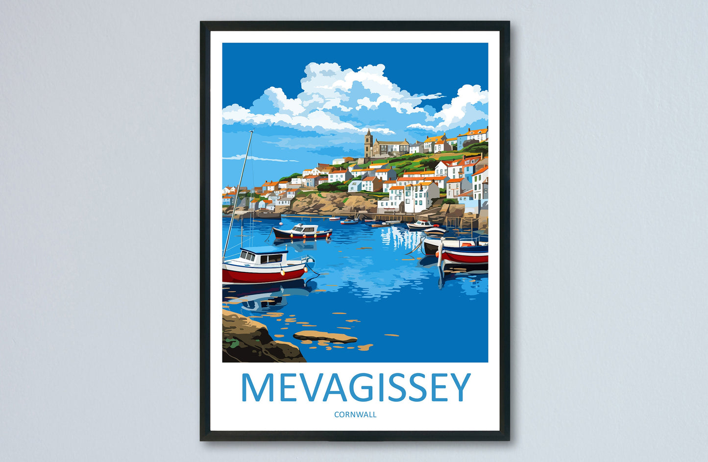 Mevagissey Travel Print Wall Art Mevagissey Wall Hanging Home Décor Mevagissey Gift Art Lovers England Art Lover Gift Mevagissey Poster