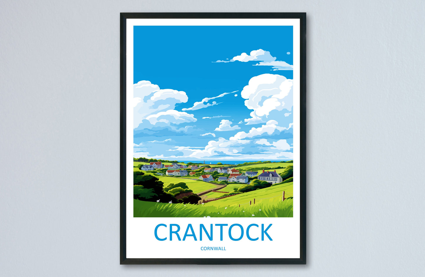 Crantock Travel Print Wall Art Crantock Wall Hanging Home Décor Crantock Gift Art Lovers Cornwall Art Lover Gift