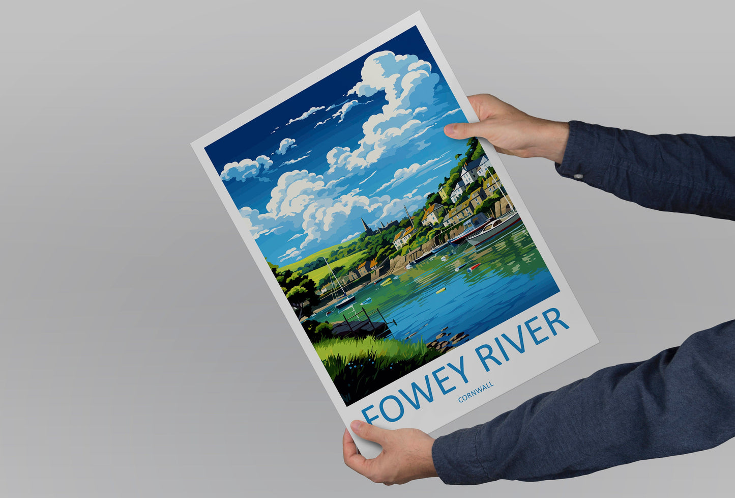 Fowey River Travel Print Wall Art Fowey River Wall Hanging Home Décor Fowey River Gift Art Lovers England Art Lover Gift Fowey River Poster