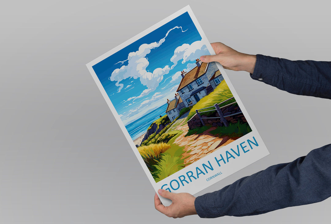 Gorran Haven Travel Print Wall Art Gorran Haven Wall Hanging Home Décor Gorran Haven Gift Art Lovers England Art Lover Gift