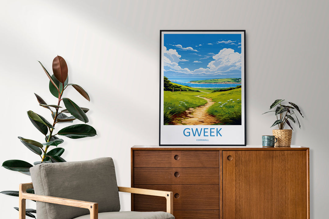 Gweek Travel Print Wall Art Gweek Wall Hanging Home Décor Gweek Gift Art Lovers England Art Lover Gift