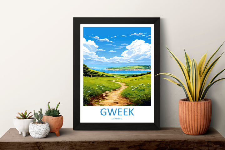 Gweek Travel Print Wall Art Gweek Wall Hanging Home Décor Gweek Gift Art Lovers England Art Lover Gift