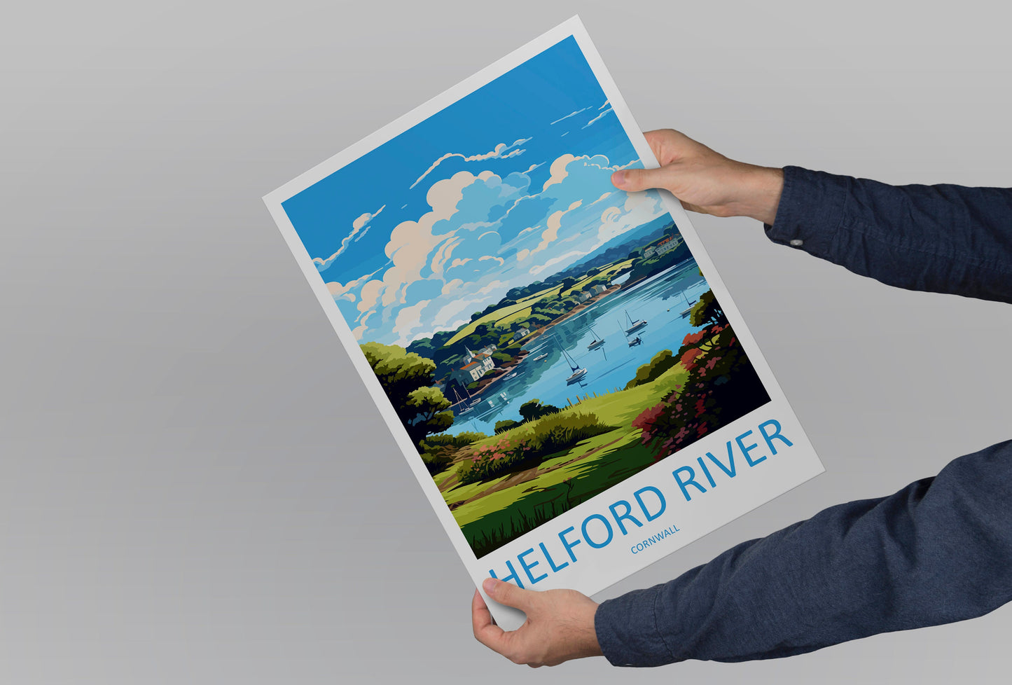 Helford River Travel Print Wall Art Helford River Wall Hanging Home Décor Helford River Gift Art Lovers England Art Lover Gift