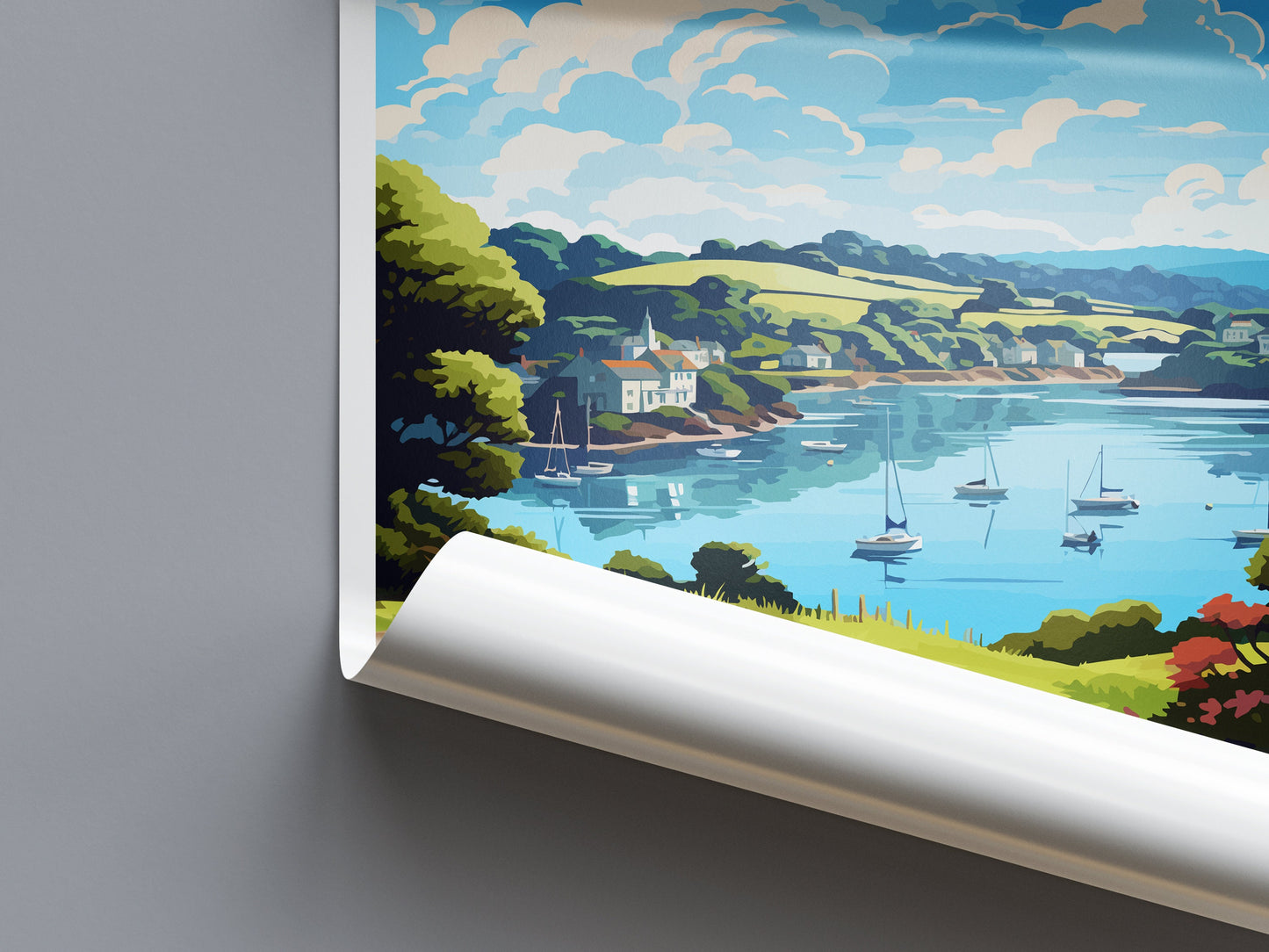 Helford River Travel Print Wall Art Helford River Wall Hanging Home Décor Helford River Gift Art Lovers England Art Lover Gift