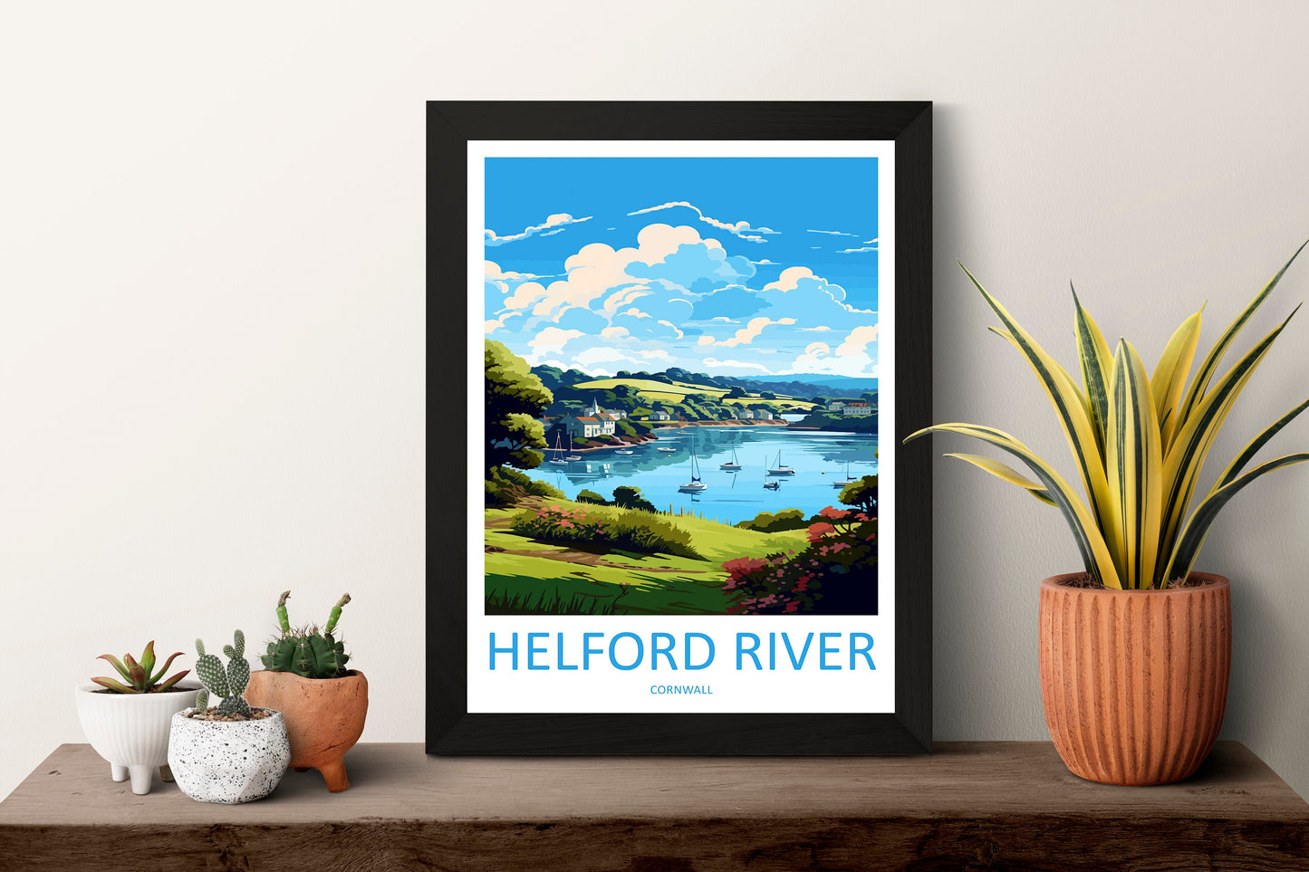 Helford River Travel Print Wall Art Helford River Wall Hanging Home Décor Helford River Gift Art Lovers England Art Lover Gift