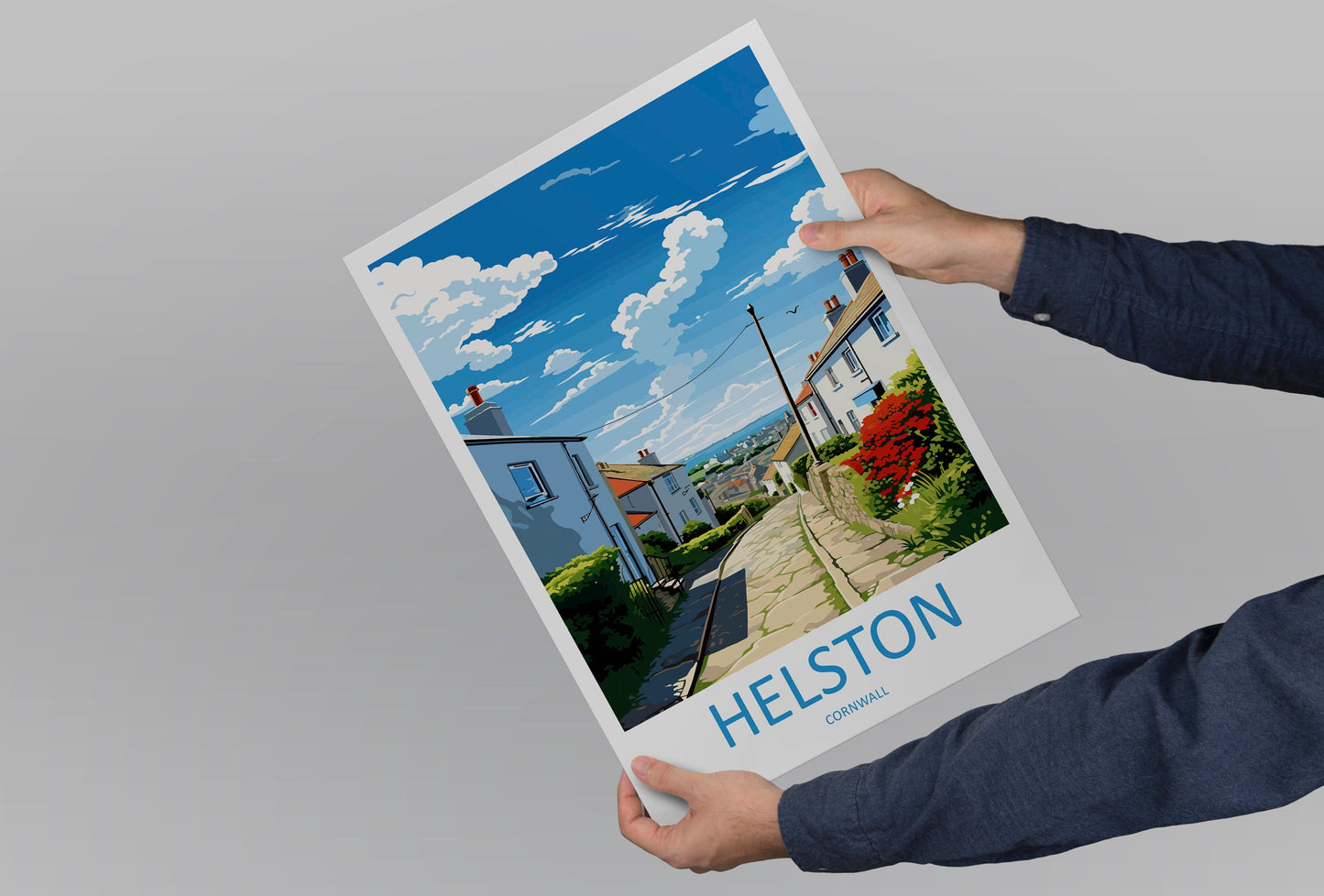 Helston Travel Print Wall Art Helston Wall Hanging Home Décor Helston Gift Art Lovers England Art Lover Gift