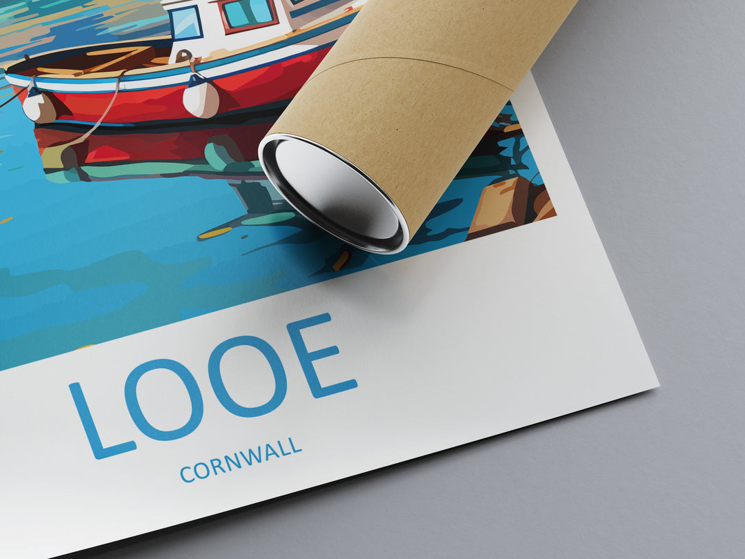 Looe Travel Print Wall Art Looe Wall Hanging Home Décor Looe Gift Art Lovers England Art Lover Gift Looe Travel Décor Looe Poster