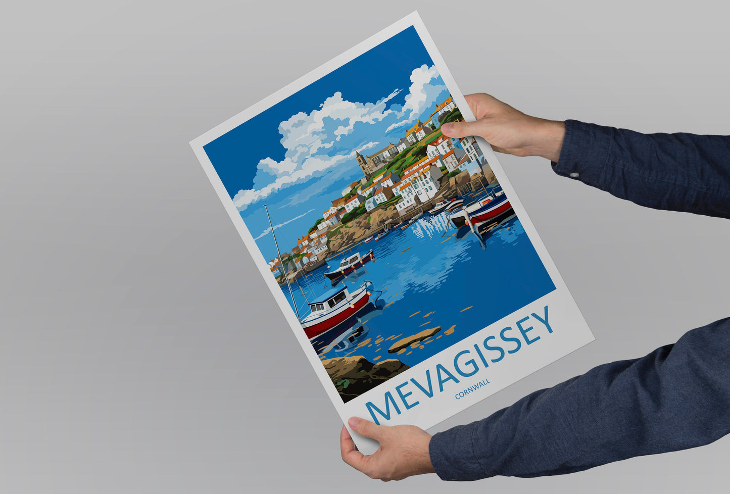 Mevagissey Travel Print Wall Art Mevagissey Wall Hanging Home Décor Mevagissey Gift Art Lovers England Art Lover Gift Mevagissey Poster