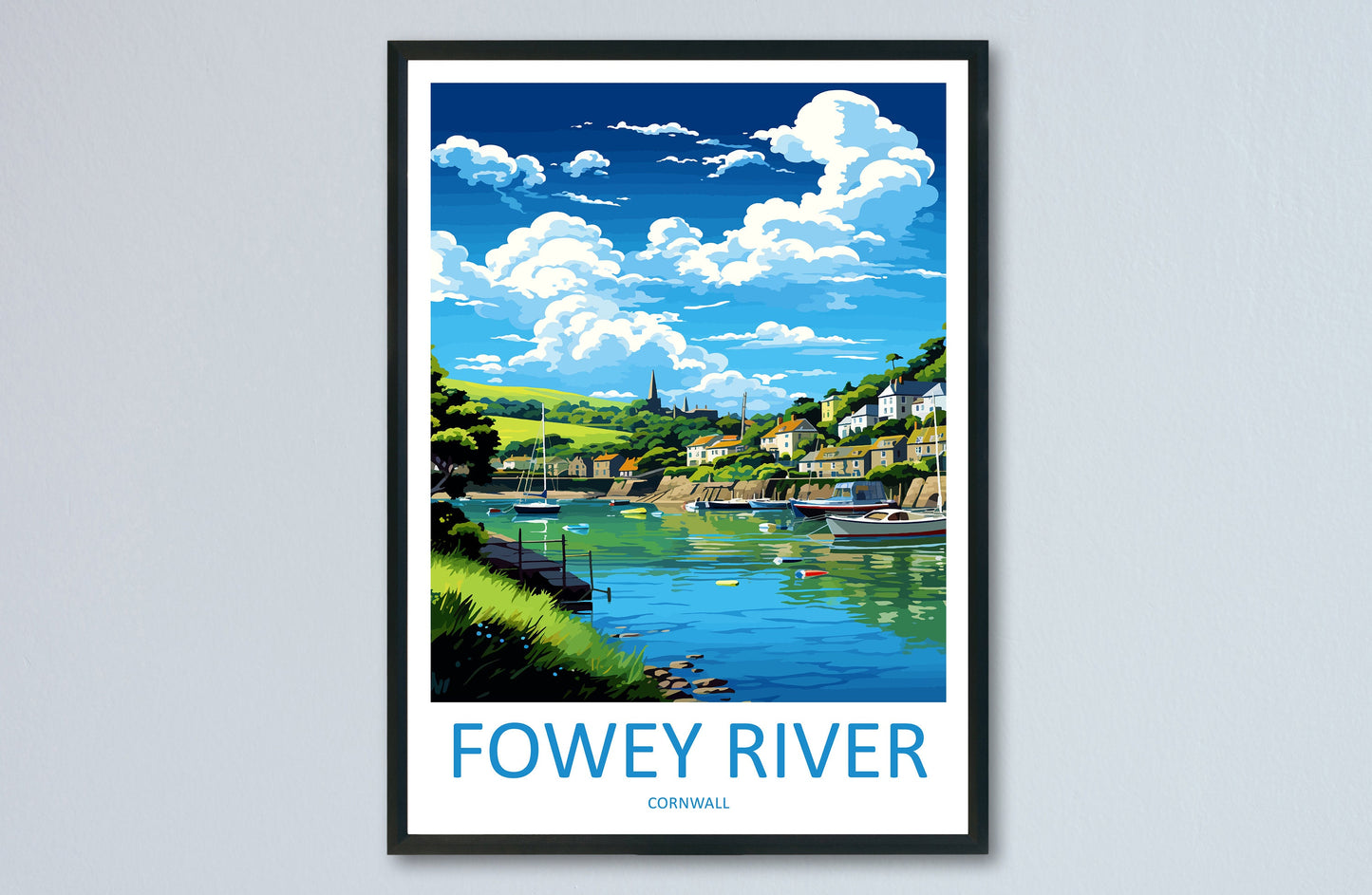 Fowey River Travel Print Wall Art Fowey River Wall Hanging Home Décor Fowey River Gift Art Lovers England Art Lover Gift Fowey River Poster