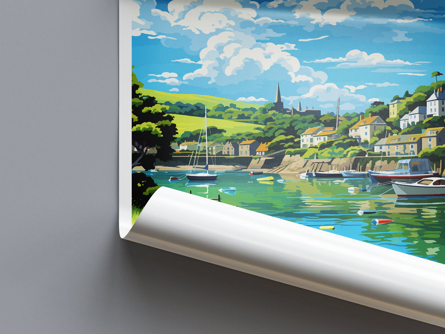 Fowey River Travel Print Wall Art Fowey River Wall Hanging Home Décor Fowey River Gift Art Lovers England Art Lover Gift Fowey River Poster
