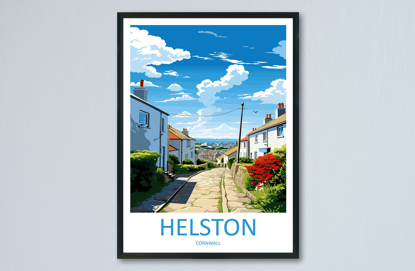 Helston Travel Print Wall Art Helston Wall Hanging Home Décor Helston Gift Art Lovers England Art Lover Gift