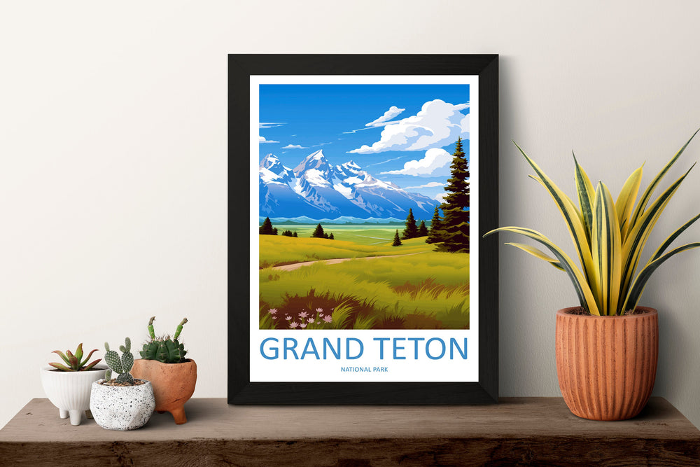 Grand Teton National Park Travel Print Wall Art Grand Teton National Park Wall Hanging Home Décor Grand Teton National Park Gift Art