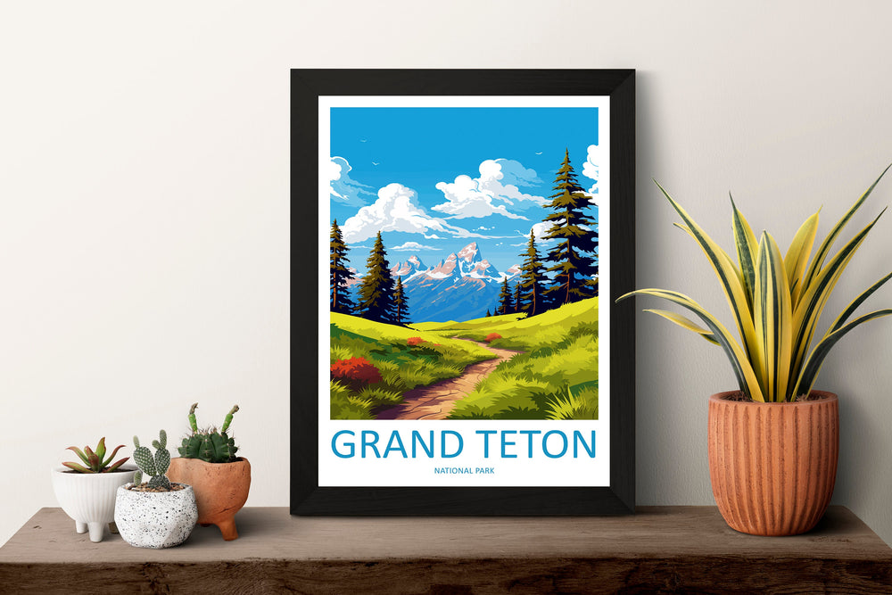 Grand Teton National Park Travel Print Wall Art Grand Teton National Park Wall Hanging Home Décor Grand Teton National Park Gift Art