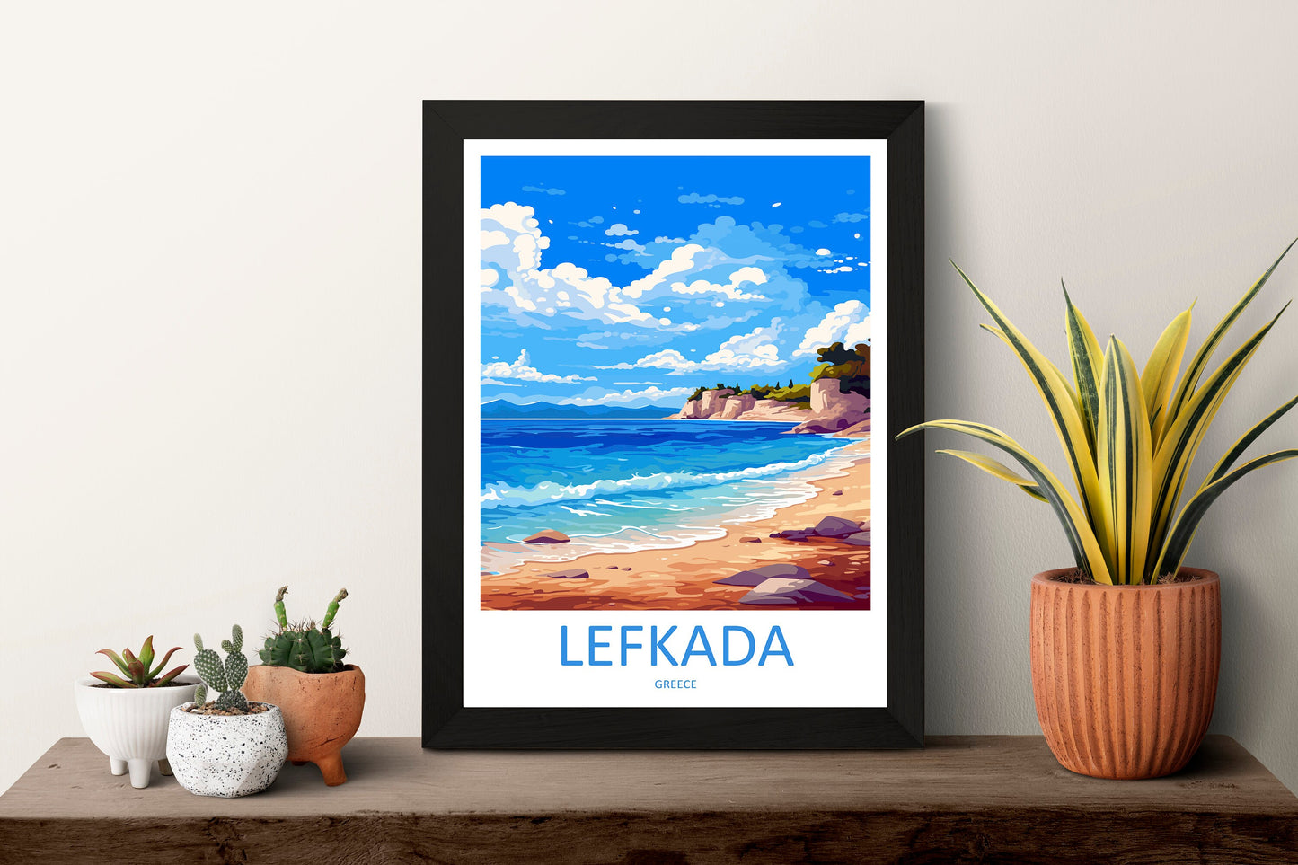 Lefkada Travel Print Wall Art Lefkada Greece Wall Hanging Home Decoration Lefkada Gift Art Lovers Wall Art Print Lefkada Greece Wall Art