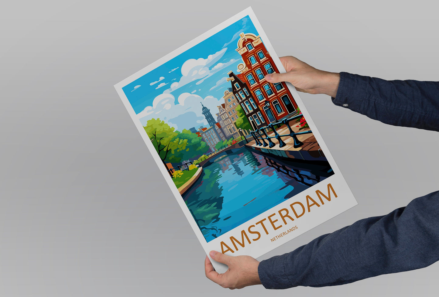 Amsterdam Travel Print Wall Art Amsterdam Wall Hanging Home Décor Amsterdam Gift Art Lovers Netherlands Art Lover Gift Amsterdam Decor