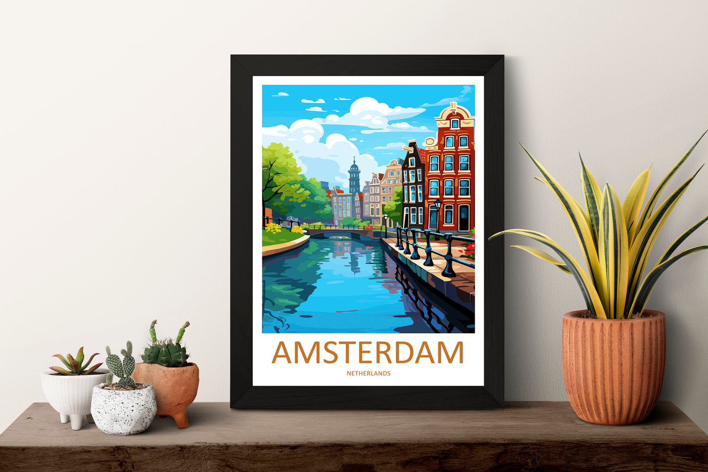 Amsterdam Travel Print Wall Art Amsterdam Wall Hanging Home Décor Amsterdam Gift Art Lovers Netherlands Art Lover Gift Amsterdam Decor