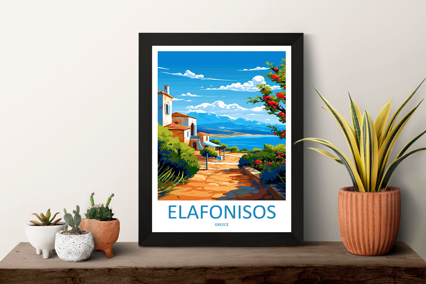 Elafonisos Travel Print Wall Art Elafonisos Greece Wall Hanging Home Decoration Elafonisos Gift Art Lovers Wall Art Print Elafonisos Greece