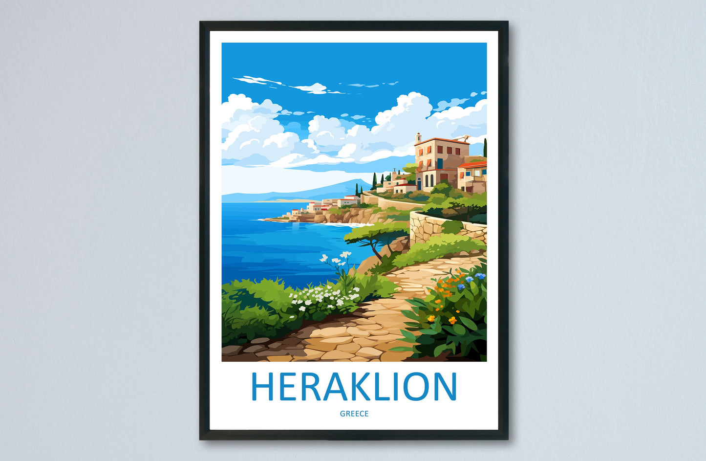 Heraklion Travel Print Wall Art Heraklion Greece Wall Hanging Home Decoration Heraklion Gift Art Lovers Wall Art Print Heraklion Greece