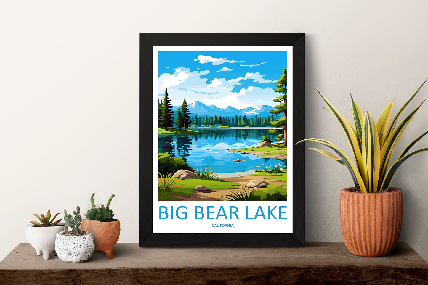 Big Bear Lake Travel Print Wall Art Big Bear Lake Wall Hanging Home Décor Big Bear Lake Gift Art Lovers California Art Lover Gift Lake Art