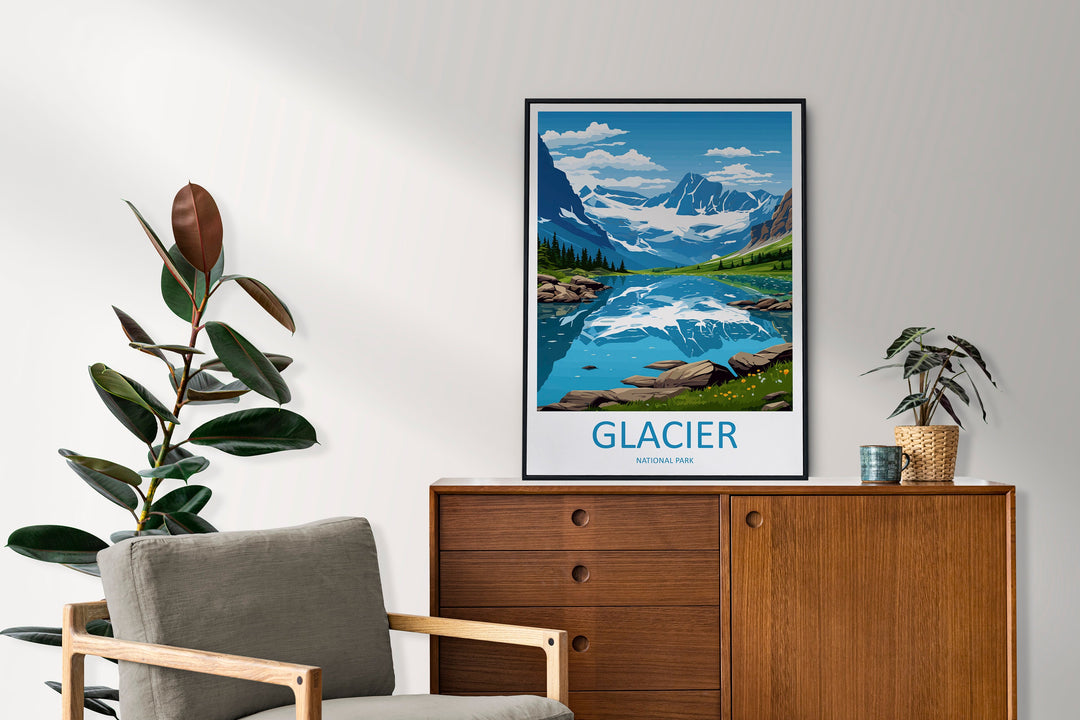Glacier National Park Travel Print Wall Art Glacier National Park Wall Hanging Home Décor Glacier National Park Gift Art
